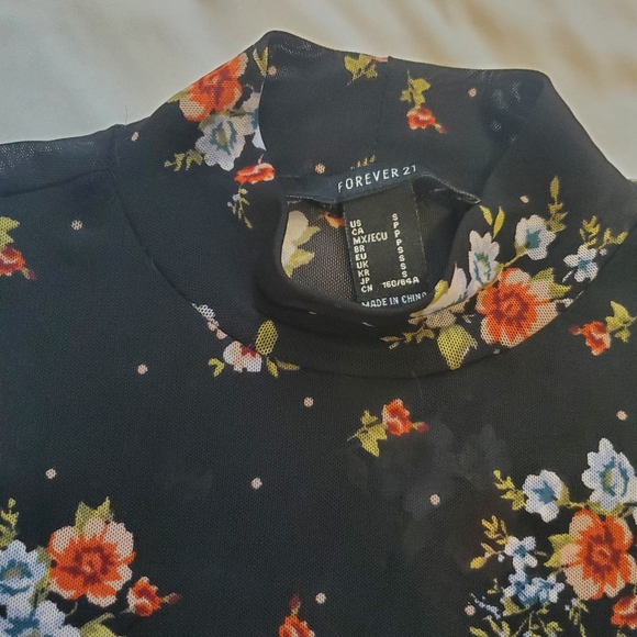 Forever 21 floral mesh bodysuit small - Picture 4 of 4